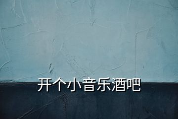 开个小音乐酒吧