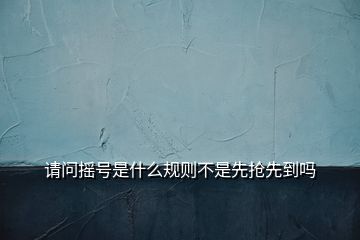 请问摇号是什么规则不是先抢先到吗