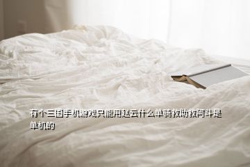 有个三国手机游戏只能用赵云什么单骑救助救阿斗是单机的