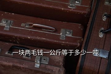 一块两毛钱一公斤等于多少一吨