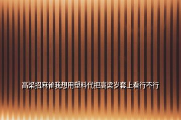 高梁招麻雀我想用塑料代把高梁岁套上看行不行