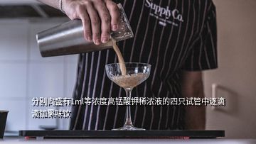 分别向盛有1ml等浓度高锰酸钾稀浓液的四只试管中逐滴滴加果味饮