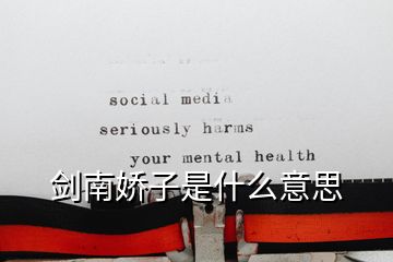 剑南娇子是什么意思