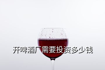 开啤酒厂需要投资多少钱