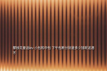 攀枝花童话ktv 小包和中包 下午包断分别是多少钱呢送酒不