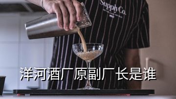 洋河酒厂原副厂长是谁