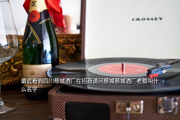 最近看到四川慈城酒厂在招商请问慈城慈城酒厂老板叫什么名字