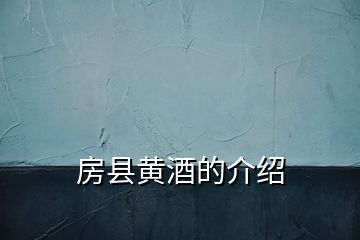 房县黄酒的介绍