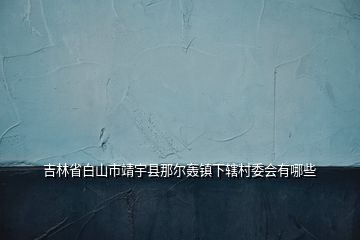 吉林省白山市靖宇县那尔轰镇下辖村委会有哪些