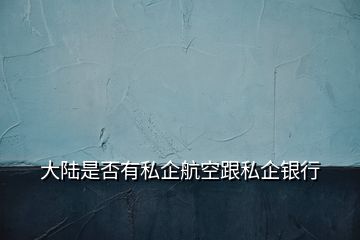 大陆是否有私企航空跟私企银行