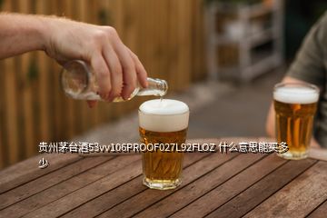 贵州茅台酒53vv106PROOF027L92FLOZ 什么意思能买多少