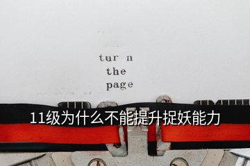 11级为什么不能提升捉妖能力