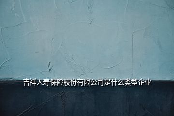 吉祥人寿保险股份有限公司是什么类型企业