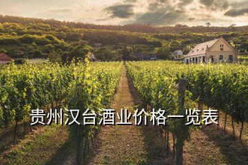 贵州汉台酒业价格一览表