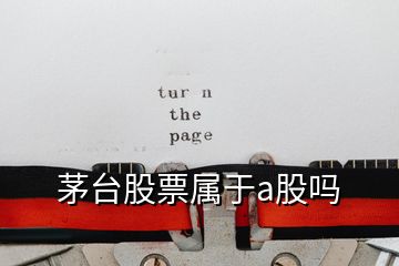 茅台股票属于a股吗