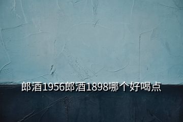 郎酒1956郎酒1898哪个好喝点