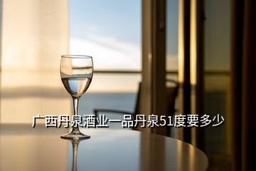 广西丹泉酒业一品丹泉51度要多少