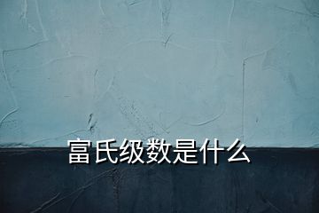 富氏级数是什么