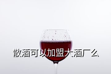 散酒可以加盟大酒厂么