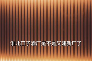 淮北口子酒厂是不是又建新厂了