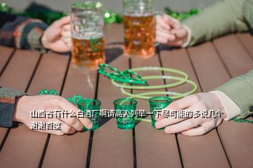 山西省有什么白酒厂啊请高人列举一下尽可能的多说几个谢谢百度