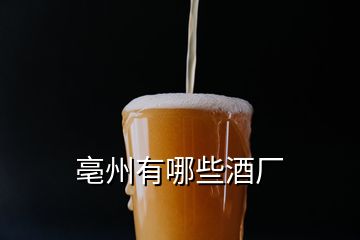 亳州有哪些酒厂