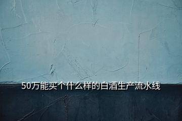 50万能买个什么样的白酒生产流水线