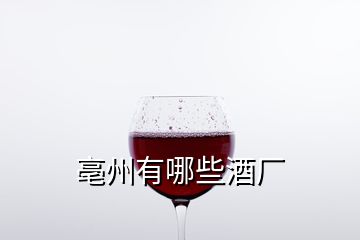 亳州有哪些酒厂