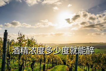 酒精浓度多少度就能醉