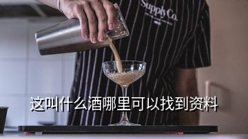 这叫什么酒哪里可以找到资料