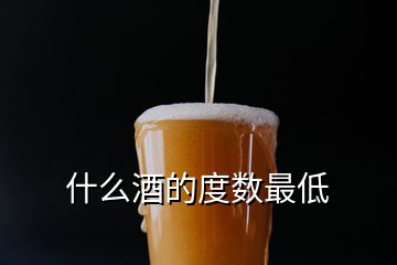 什么酒的度数最低