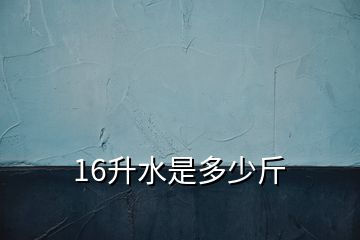 16升水是多少斤