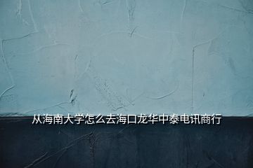 从海南大学怎么去海口龙华中泰电讯商行