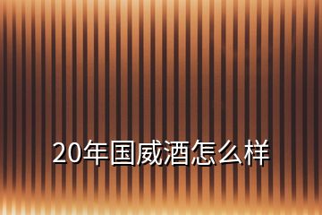 20年国威酒怎么样