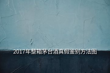 2017年整箱茅台酒真假鉴别方法图