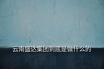 云南盛达集团到底是做什么的