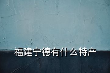 福建宁德有什么特产