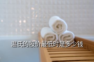 温氏的股价最低时是多少钱