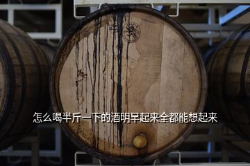 怎么喝半斤一下的酒明早起来全都能想起来