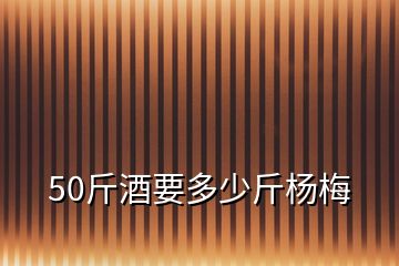 50斤酒要多少斤杨梅