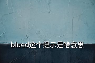 blued这个提示是啥意思