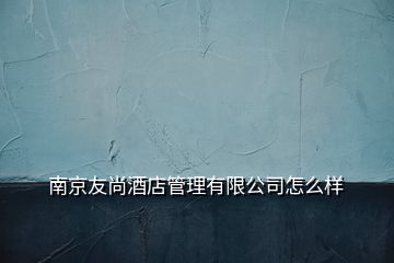 南京友尚酒店管理有限公司怎么样