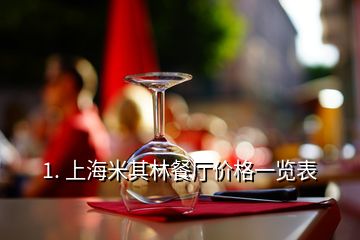 1. 上海米其林餐厅价格一览表