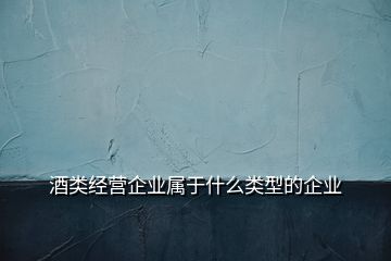 酒类经营企业属于什么类型的企业