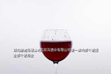 双沟酿酒有限公司和双沟酒业有限公司是一家吗那个是国企那个是和企