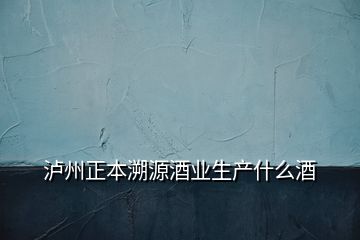 泸州正本溯源酒业生产什么酒