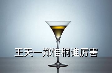 王天一郑惟桐谁厉害