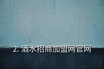 2. 酒水招商加盟网官网