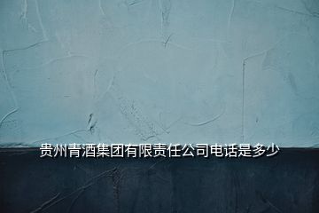 贵州青酒集团有限责任公司电话是多少