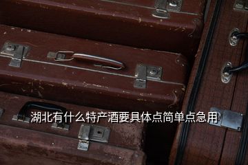 湖北有什么特产酒要具体点简单点急用